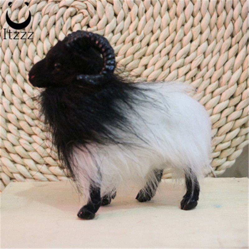 Fur toys：Factory direct simulation animal sheep model ornament decoration creative craft gift pet doll goat ornamentsHEZE HENGFANG LEATHER & FUR CRAFT CO., LTD